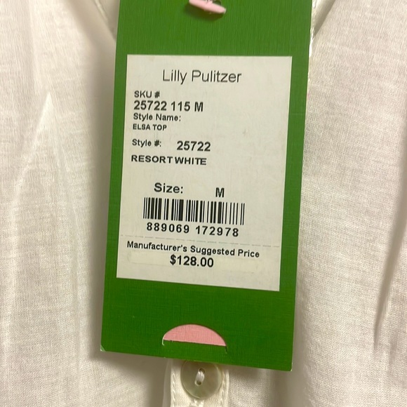 Lilly Pulitzer white cotton with design on the bottom NWT medium - Picture 4 of 6